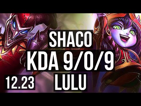 SHACO & Jhin vs LULU & Aphelios (SUP) | 9/0/9, Legendary, 1.2M mastery | KR Diamond | 12.23