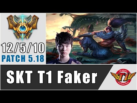 SKT T1 Faker vs Eazyhoon - Yasuo vs Twisted Fate - Mid - Season 5 - Patch 5.18 - KR SoloQ Challenger