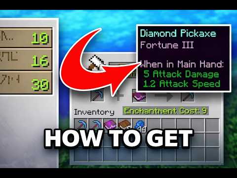 Minecraft How to Get Fortune 3 (4X Diamond Drops!)