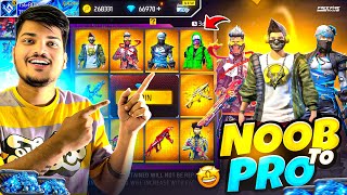 FREE FIRE LUCKY ID GOT EVERYTHING IN 100 DIAMONDS SPIN😍 NOOB TO ULTRA PRO -GARENA FREE FIRE