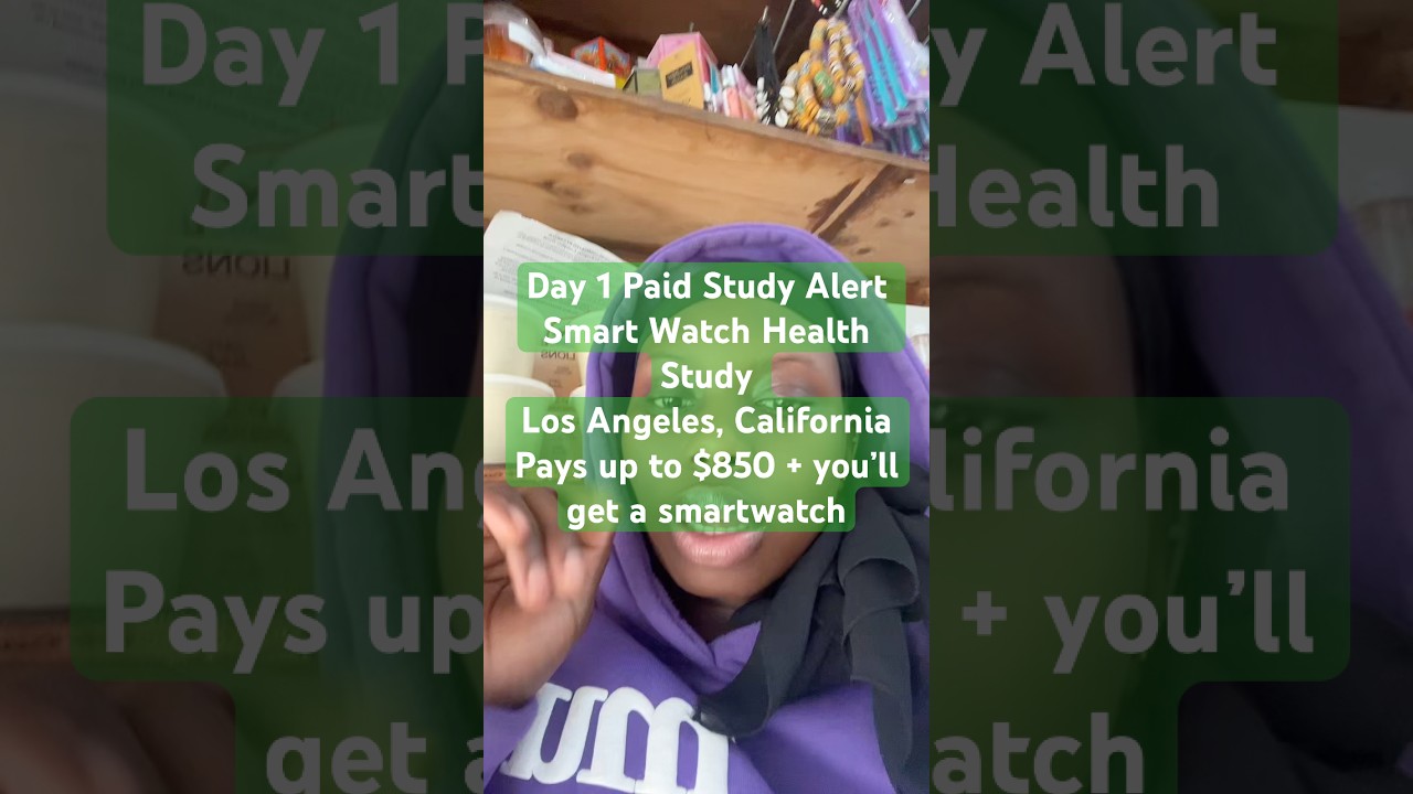 Day 1 Paid Study Alert Smart Watch Health Study Pays up to $850 + you’ll get a smartwatch