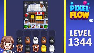Pixel Flow Level 1344 Solution Walkthrough