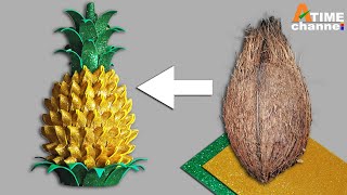 How to make pineapple from Coconut Shell  Coconut 