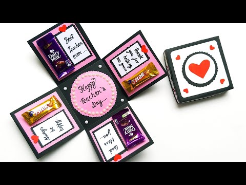 Chocolate explosion box/DIY Greeting Card for Teachers Day/How to make Explosion Box for Teacher day