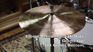 Video thumbnail for Sabian 14" Artisan Elite Hats - Demo of Exact Cymbal - 774 grams top, 1189 grams bottom by Columbus Percussion