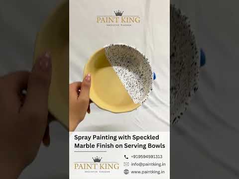 Spray Painting with Speckled Marble Finish on Serving Bowls