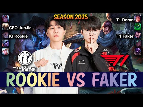 T1 Faker vs IG Rookie - Faker YASUO vs Rookie SYLAS Mid - Patch 25.11 KR Ranked | lolrec