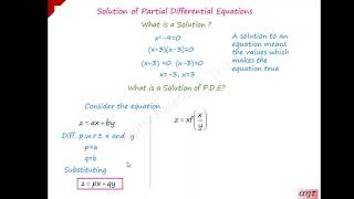 Solution of Partial differential equations| Types of solutions| Definition| Procedure for solutions