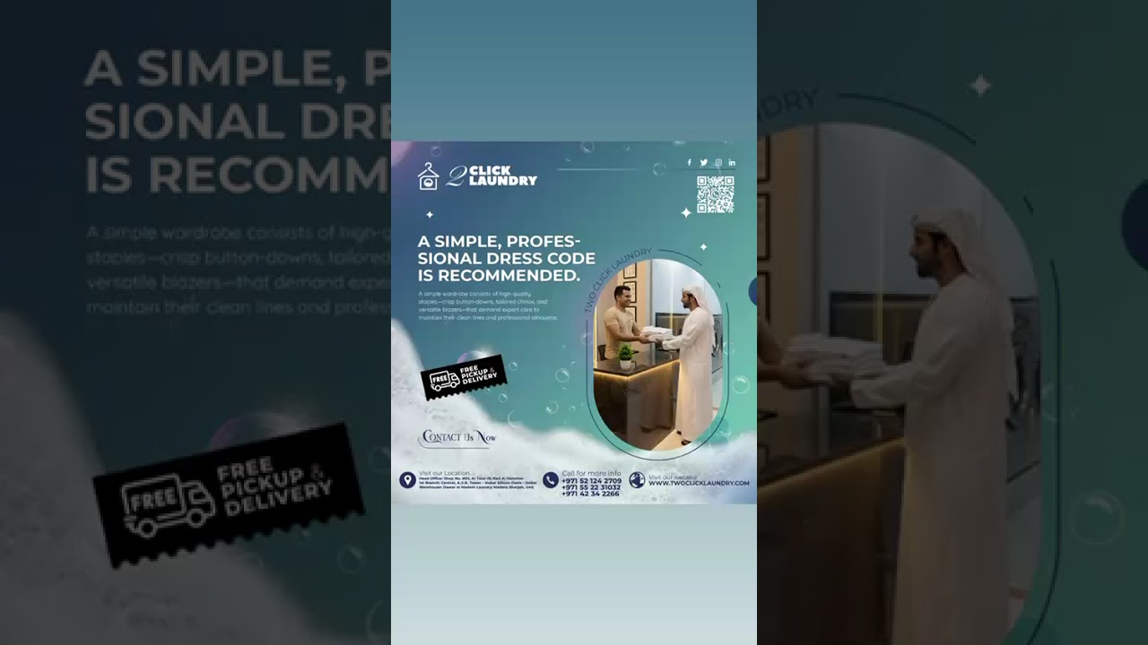 Elevate Your Professional Look with Two Click Laundry #dubailaundry #twoclicklaundry #laundryservice