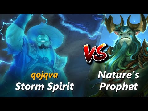 How to Storm Spirit mid vs Nature's Prophet (feat. qojqva) | First 7 minutes