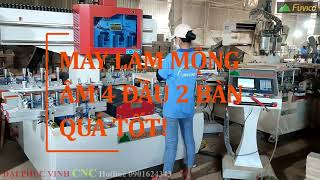 Máy phay mộng âm cnc 4 đầu 2 bàn Woodmaster WM-1500-4CNC