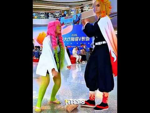 Rengoku teaching Mitsuri how to sit like a girl 😂 #anime #demonslayer #kny #cosplay #foryou