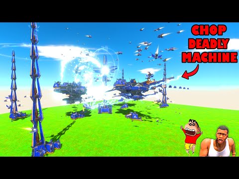 CHOP MEGA MACHINE vs SHINCHAN and AMAAN in Animal Revolt Battle Simulator