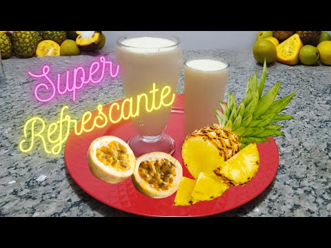 Suco cremoso de maracujá com abacaxi #receita #suco #bebidarefrescante