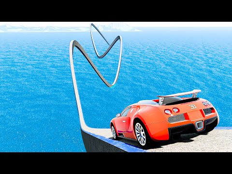 Cars vs Impossible Wave Bridge Crossing ! Cars Vs Deep Water - BeamNG.Drive