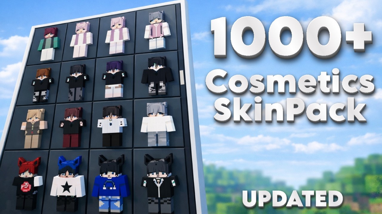 1,000+ Cosmetics Skin Pack MCPE/MCBE 1.21+ (WORKS ON HIVE!)