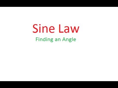 Trig Acute Triangles - Sine Law (finding angle)