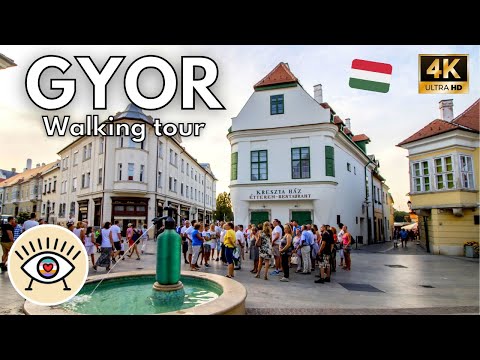 Győr, Magyarország [4K] HDR ✅ „Gyalogtúra” Séta felirattal!