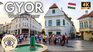 Győr, Hungary [4K] HDR ✅ “Walking Tour” Walk with subtitles!