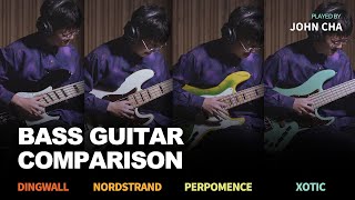 Video thumbnail for Dingwall Super J5 ,Nordy J5,Performance YB5-21, Xotic XJ-IT 5  4 Bass Guitars Shootout with John Cha by HolyOneMusic