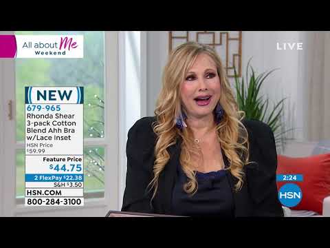 Rhonda Shear 3pack Cotton Blend Ahh Bra with Lace Inset