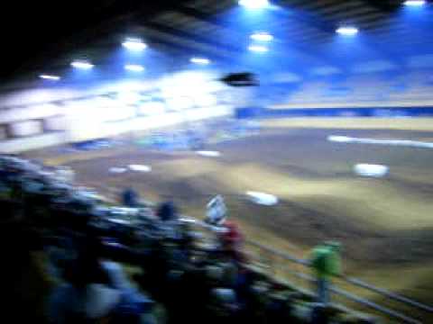 Ty Conway, riding the new bbr crf50 at Longhorn Arenacross 2-6-10 "pitbike class main"