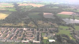 preview picture of video 'Aerial Views of Cheshire and Landing at Manchester Airport, England - September, 2014'