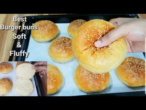 The Best Burger Buns You'll ever make, Soft and Fluffy - Easy Burger Buns Recipe