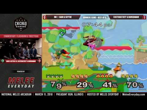 National Melee Arcadian - InC | Sago & Scythe vs. EastCoastJeff & Dansdaman - Winners Semis - SSBM