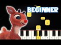 Rudolph The Red Nosed Reindeer Beginner Piano Tutorial Easy Piano