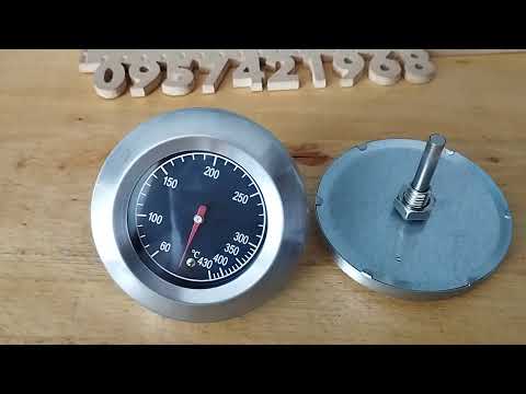 Термометр для гриля и коптильни, 430°C, металлический щуп, монтаж через гайку - фото 1 - id-p2104708309