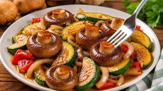 Summer mushroom dinner with just 1 zucchini! So delicious, I make it every week!