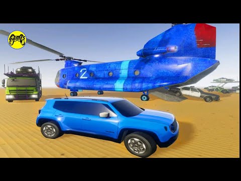 US Police Off-road Cop Car Transporter Driver - Android Gameplay FullHD