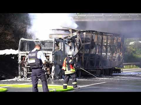 Herford - LKW Brand auf der A2 (07.09.2023)