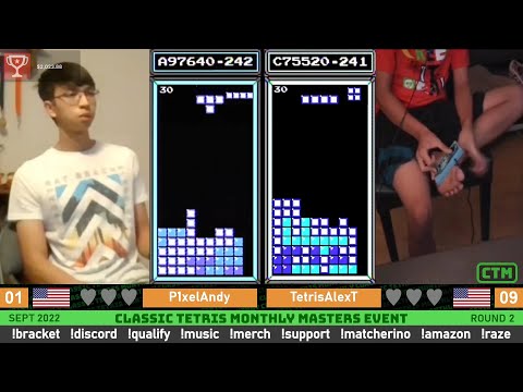 THE MOST CLUTCH FINAL TETRIS! Andy, Alex T | Rd 2 | Classic Tetris Monthly Masters