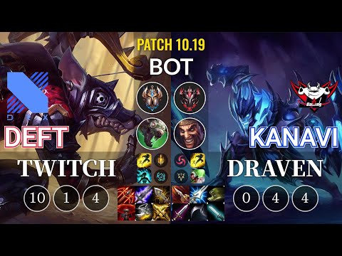 DRX Deft Twitch vs JDG Kanavi Draven Bot - KR Patch 10.19