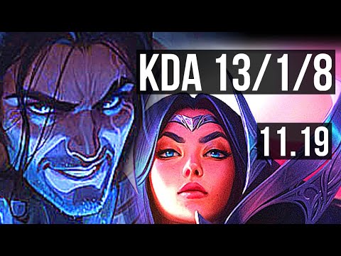 SYLAS vs IRELIA (MID) | 13/1/8, Quadra, Legendary, 300+ games | KR Master | v11.19