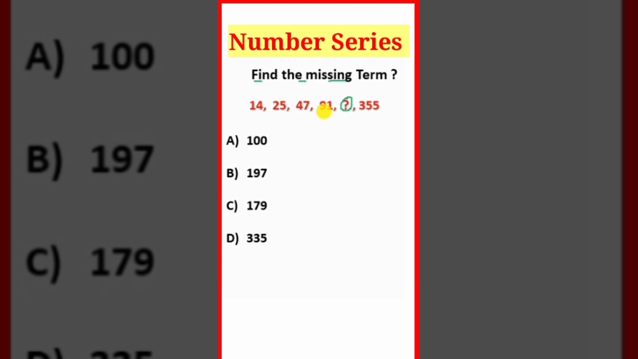 14,25,47,91,?,355/Find the missing term/General inteligence and reasoning questions #reasoningtricks