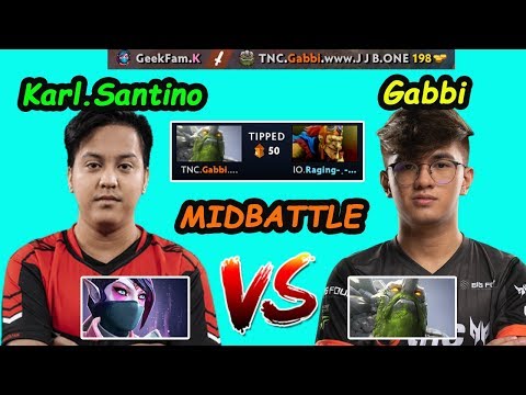 TNC Gabbi [Tiny] vs GeekFam Karl Santino [Templar] -- MIDLANE BATTLE 7.24 Dota 2  pro Gameplay
