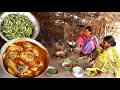 rohu fish curry with vegetables & water spinach fry cooking by our santali tribe women||rural India