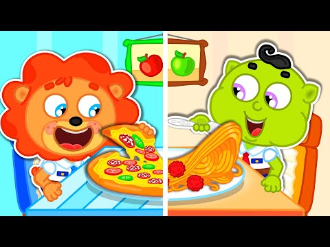 Aslan Yavrusu | Pizza ve spagetti | Çocuklar için çizgi film