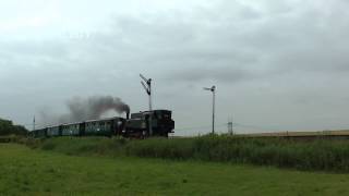 preview picture of video 'Parní lokomotiva 423.094 (Velký Bejček) - Muzejní železnice Kolešovka 2013'