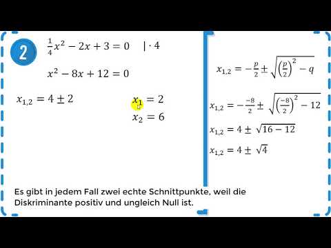 Schnittpunkte von Parabel und Gerade berechnen - Übung 6