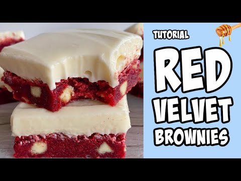 Red Velvet Brownies with Cream Cheese Frosting! Recipe tutorial #Shorts