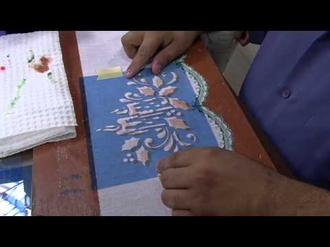 Mulher.com 11/03/2014 - Stencil Painting on Interlining by Luciano Menezes - Part 1