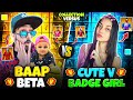 Baap Beta Vs Cute V Badge Girl 😍 Chota Aawara vs Ananya Plays Collection Versus || Free Fire