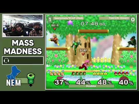 Mass Madness 43 SSBM - SCAP/saucymain (Red) vs. Trail/22K (Green) - Melee Doubles WR2