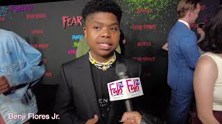 Benji Flores Jr.  shows off his clothes @ the  FEAR STREET premiere