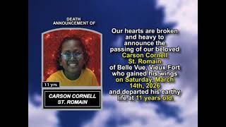 Carson Cornell St. Romain ~ Short Obituary
