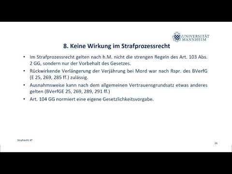 Strafrecht AT Teil 2 (Anwendungsbereich, Auslegung und Aufbau)